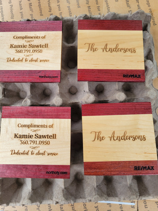 Coasters (Maple and Purple Heart) - SET OF 4
