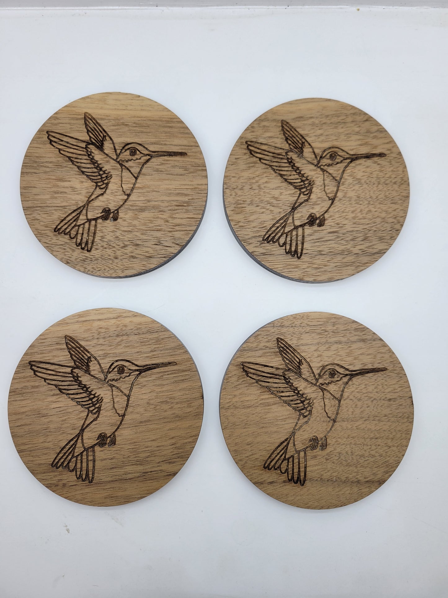 Coasters (Maple or Walnut) - SET OF 4 - Choice of Round or Square