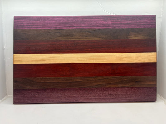 Cutting board - Purple heart/Walnut/Maple - 18 x 11