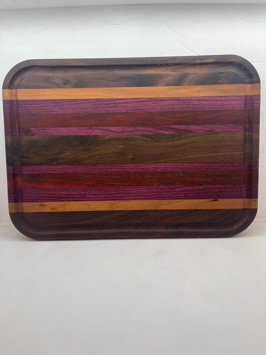 Cutting board- Walnut/Cherry/Blood red/Purple heart - 16 x 11